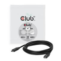 Club3D USB-C maitinimo kabelis CAC-2506, 2m, 240W, USB-C į USB-C, USB PD 3.1 EPR, 48V/5A, E-Marker, duomenų blokavimas, juodas