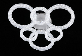 Lubinis LED šviestuvas BALTIK GAISMA K39244/3+3 WT, 68W, 3000-6500K, 11895lm, ø66x13cm, su pultu