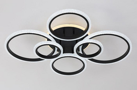 Lubinis LED šviestuvas BALTIK GAISMA K39368/2+2+2+1 BK, 112W, 3000-6500K, 4705lm 78x65x13cm su pultu
