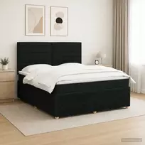Lova LED lovos čiužinys su LED apšvietimu Juoda 140 x 200 cm Audinys