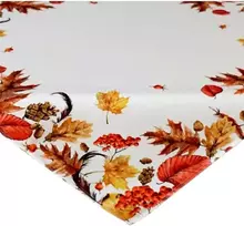 Raebel staltiesė 85 x 85 cm rudens lapai kreminė balta smėlio spalvos spalvinga marginta staltiesė rudens stalo dekoracija