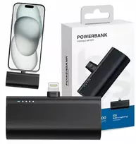 Powerbank 5000 Mah su įmontuota lightning jungtimi 5v 2.1a Qc greitas įkrovimas