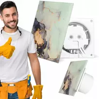 Airroxy Vonios ventiliatorius su laikmačiu 125mm Marmuro rožinio aukso