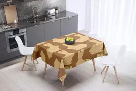 Le Jardin du Lin virtuvinis dekoratyvinis staltiesė rudais atspalviais 140 x 140 cm - sukurta ir pagaminta Turkijoje