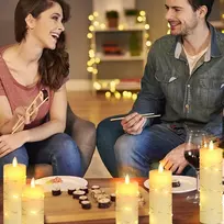 Fanzir led žvakių girlianda su integruota girlianda, led žvakė su nuotoliniu valdymu ir laikmačiu, 13 cm, 14 cm, 16 cm, 18 cm, 20 cm, 5 led žvakės