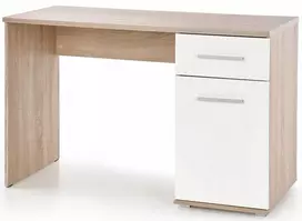 Kompiuterinis stalas su spintele mokyklinis 120 cm baltas blizgus ąžuolas sonoma Lima B-1