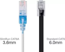 Monoprice 300ft baltas cat6a ethernet tinklo pataisos kabelis 5 vnt 10g - slimrun serija