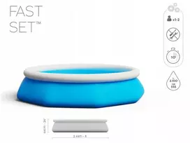 Didelis pripučiamas baseinas 244x66 cm Bestway su siurbliu ir filtru