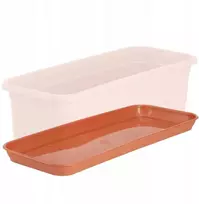 Kadax padėklas vazonams 40cm stačiakampis plastikinis terakotos