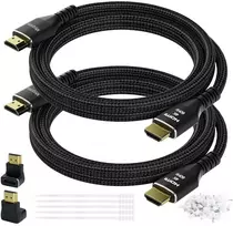 Hdmi 2.0 Kabelis 3m, 2 vnt., 4k@60hz, Pintas, Paauksuotas