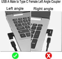 Qianrenon usb 3.1 į usb c 90° kampo adapteris 10gbps usb a male į usb c female l formos kairiojo kampo jungties keitiklis, skirtas nešiojamojo kompiuterio planšetinio kompiuterio sieniniam įkrovikliui, 2 vienetai (kairiojo kampo šoninis lenkimas)