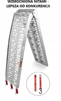Sustiprinta motociklo rampa keturračiams, užvažiavimas 340kg aliumininė hito ilgis 228cm