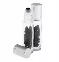2 vnt. 10 ml tuščias eterinio aliejaus buteliukas su rutuliuku, kvepalų stikliniai buteliukai obsidianas