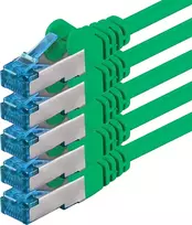 1attack.de 5 x 1,5 m Cat6a - Ethernet tinklo pataisos kabelis 10000Mbit/s Sftp Pimf 500 Mhz - žalias