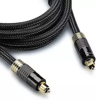Fospower (4.57 m) 24k paauksuotas Toslink skaitmeninis optinis audio kabelis (s/pdif) - metalinės jungtys ir pintas nailono apvalkalas