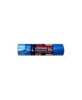 Šiukšlių maišai, užrišami, 35 l, 15 vnt., storis 18 µm, HDPE, mėlyni