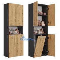 Topeshop NEL 1K DK ANT / ART KP bathroom storage cabinet Graphite, Oak