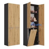 Topeshop NEL 1K DD ANT / ART KP bathroom storage cabinet Graphite, Oak