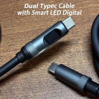 240W Smart Digital Display Silicone Usb C To Type C Super Fast Charging Cable for 16 15 Promax Plus Huawei Samsung 1.2m juoda