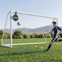 PVC futbolo vartai lauko treniruotėms, 3,65 x 1,82 m, PE tinklas, atsparūs orų sąlygoms, sodo treniruotėms