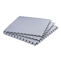 PVC grindų plytelės garažui, 8 vnt., 513x513x5 mm, sujungiamos, deimantinio rašto, sidabrinės
