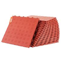 Sukergiamos garažo grindų plytelės, 25 vnt., PP plastikas, 305x305x13,4 mm, raudonos