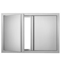 Lauko virtuvės durelės 774x532 mm, dvigubos, nerūdijančio plieno, su įtraukiamomis rankenomis
