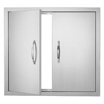 Lauko virtuvės durelės, 660 x 609 mm, dvivėrės, nerūdijančio plieno