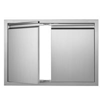 Virtuvės prieigos durelės 762 x 532 x 45 mm, dvigubos, nerūdijančio plieno, lauko
