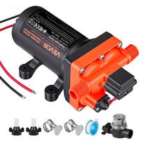 Kemperio vandens membraninis siurblys 12 V, 22,7 l/min, savisiurbis, 4 kamerų, iki 70 PSI, kemperiams, valtims
