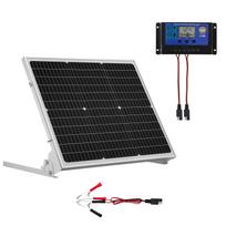 50 W 12 V saulės baterijos įkroviklis, monokristalinės celės, išorinis MPPT valdiklis, IP65, automobiliams, valtims, kemperiams