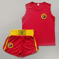 Quick-Dry Mesh Muay Thai Shorts Kids Adults Training Martial Arts Boxing Kickboxing Gym Workout XXXS raudona