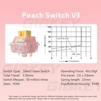 Outemu Silent Peach V3 Switch Lubed Mute Lemon V3 Switches Mechanical Keyboard Linear Tactile 5Pin Hot swap Pre Lubed PA66 POM 50pcs
