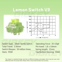 Outemu Silent Peach V3 Switch Lubed Mute Lemon V3 Switches Mechanical Keyboard Linear Tactile 5Pin Hot swap Pre Lubed PA66 POM 30pcs
