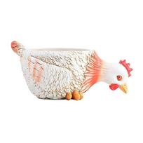 Funny Cartoon Rooster Duck Flower Pot Handmade Waterproof Chicken Planter Resin Crafts Plant Container For Garden Lawn Chicken white
