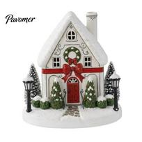Farmhouse Style Holiday Decor Christmas House Aroma Diffuser with Warm LED Light for Home Decor, Village Essential Oil Mist Effect Seasonal B