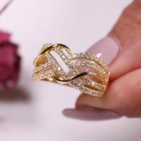 Luxury-lite Wave Multi-layered Lines Ring for Women, Featuring Unique and Niche Style, with Exaggerated Hollow Design. 10