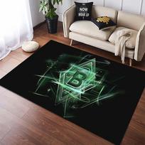 Borussia Mönchengladbach Kilimas, Neslystantis Juodas Žalias Grindų Kilimėlis su Klubo Logotipo Spaudiniu, Vidaus Kilimas Futbolo Gerbėjams 60x90cm( 23x35in )