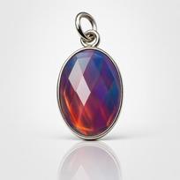 Natural Opal Pendant Multi Color 21.95 ct Oval Cut 925 Sterling Silver October Birthday Birthstone 20 mm