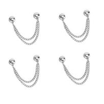 4PCS Magnetic Clothing Clips Multi-Function Magnetic Strength Buttons Clips Pinless Brooch Clips for Women Clothes Cardigans white