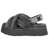UGG DISCO Fleece Lined , Crisscross Comfortable Mules Stylish Sandal Women's Gray (Unisex) One-Strap Sandals 1121550 CHRC 43.0 black
