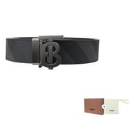 Burberry Leather Belts Men's Charcoal Gray / Graphite Width 3.5cm (Unisex) Leather Belts 8065339 Size: 85 Package: 1 black