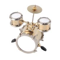 Miniatiūrinis muzikos instrumentas Replika Būgnų komplektas Ornamentas Būgnininko dovana beige