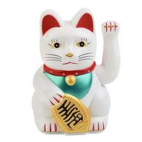 Kinų laimės katė, mojuojanti ranka, katė, auksinis Maneki Neko, mielas, laimingas, elektrinis katė, kasininkas, naujos parduotuvės atidarymo dovana, sėkmės balta