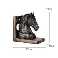 Namų dekoravimo skulptūros Gyvūno modelis Arkliuko galva Knygų atrama Ornamentas Dervos amatai Rankomis dažytos Individualizuojamos Studijai Svetainei (as the picture,One Size) black