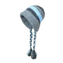 Rear opening braided wool hat Warm knitted ear hat Northeast outdoor thickened versatile Lei Feng hat Adjustable gray