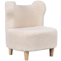 Children's armchair, plush armchair with bear ears, fleece cover, foam, beige