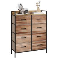 Komoda su 8 išimamomis medžiaginėmis stalčiukais, viršutine lentyna ir plieniniu rėmu, 79I x 29P x 101A cm