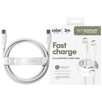 PanzerGlass Kabel empowered by Racing 240W USB-C to USB-C 2m silver and white