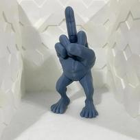 Middle Finger Figure With Legs Office Desk Resin Ornaments Creative Funny Middle Finger Desktop Decoration gray
